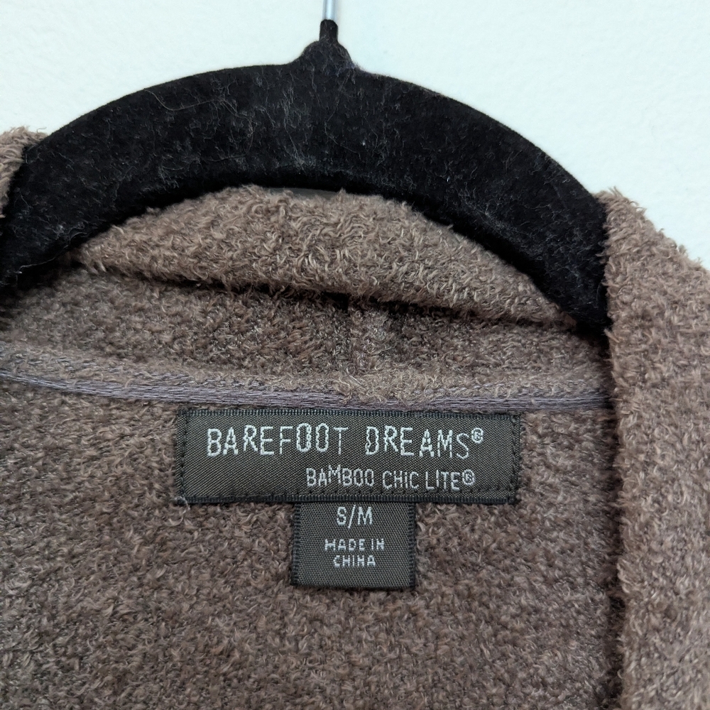 Barefoot Dreams Bamboo CozyChic Lite Island Wrap Cardigan S/M Taupe Brown - Picture 7 of 10
